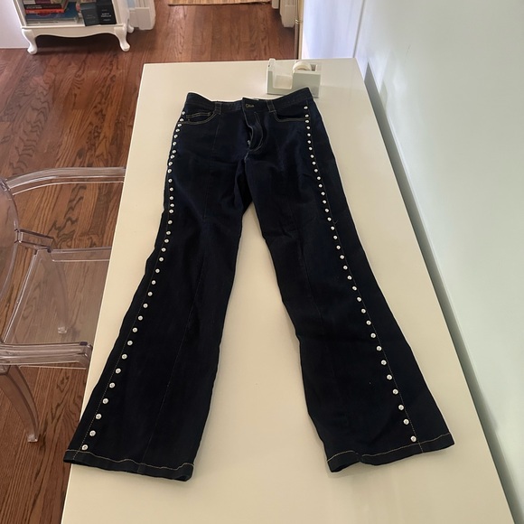 Cinq À Sept Fiona Studded Flare Jeans in Indigo - Picture 4 of 5